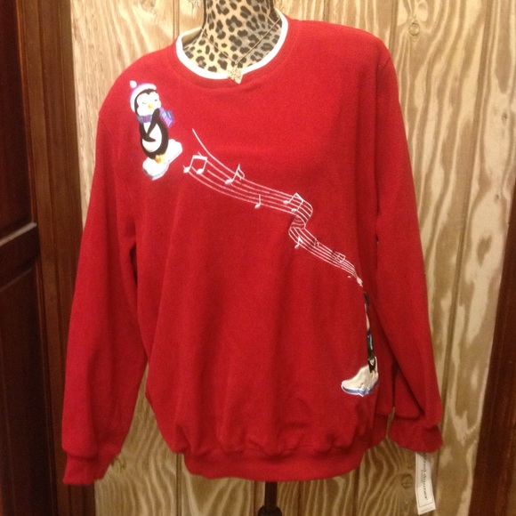 SUPER SOFT FUN PENGUIN MUSIC FLEECE TOP 3X - Picture 7 of 8